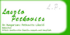 laszlo petkovits business card