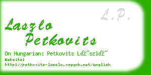 laszlo petkovits business card